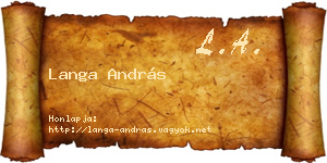 Langa András névjegykártya